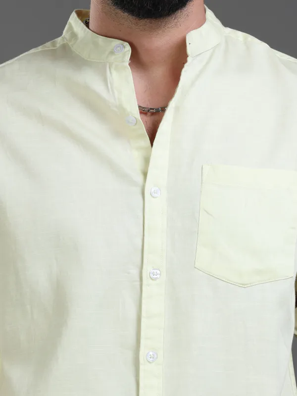 Premium_Mens_Slub_Cotton_Plain_Shirt_(Yellow)