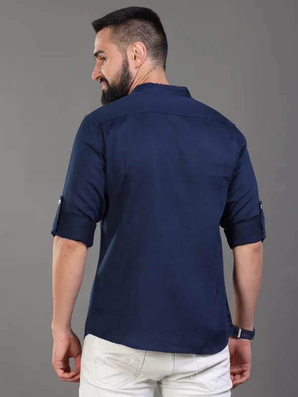 Navy_Blue_Color_Premium_Mens_Cotton_Poplin_Plain_Shirt
