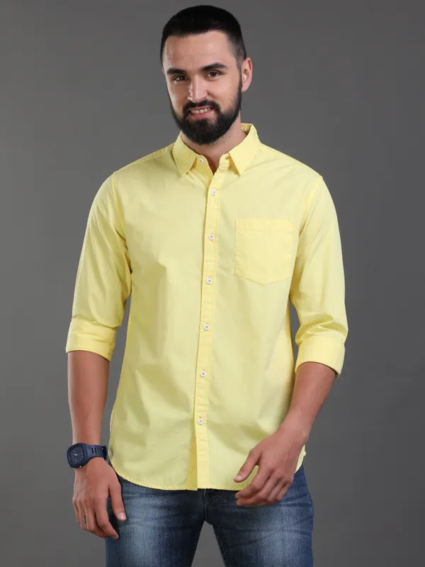 Premium_Mens_Cotton_Poplin_Shirt_Plain_(Yellow)