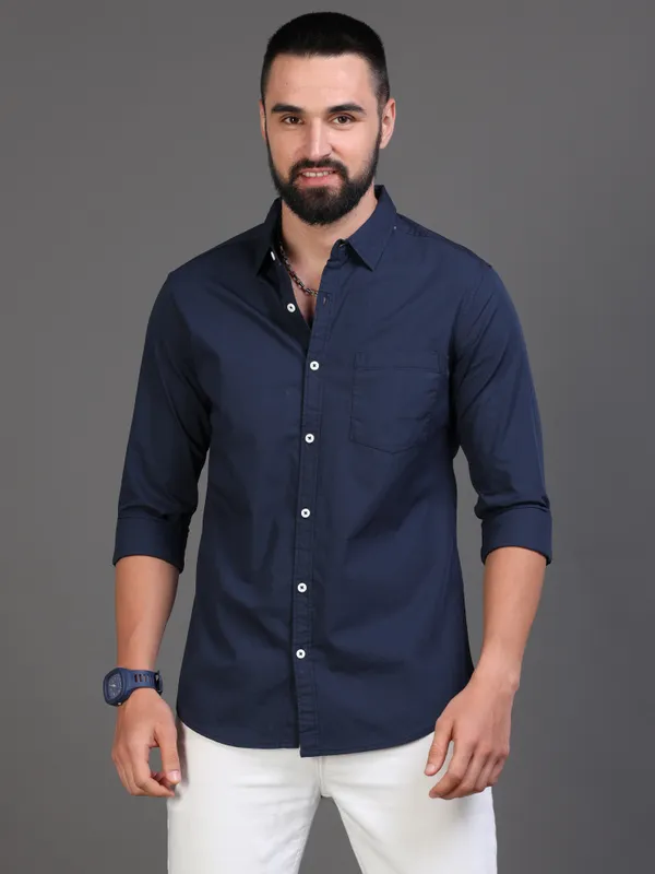 Navy_Blue_Color_Premium_Mens_Cotton_Poplin_Plain_Shirt