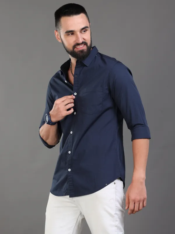 Navy_Blue_Color_Premium_Mens_Cotton_Poplin_Plain_Shirt