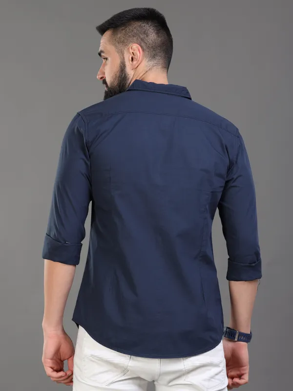 Navy_Blue_Color_Premium_Mens_Cotton_Poplin_Plain_Shirt