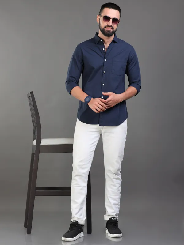 Navy_Blue_Color_Premium_Mens_Cotton_Poplin_Plain_Shirt