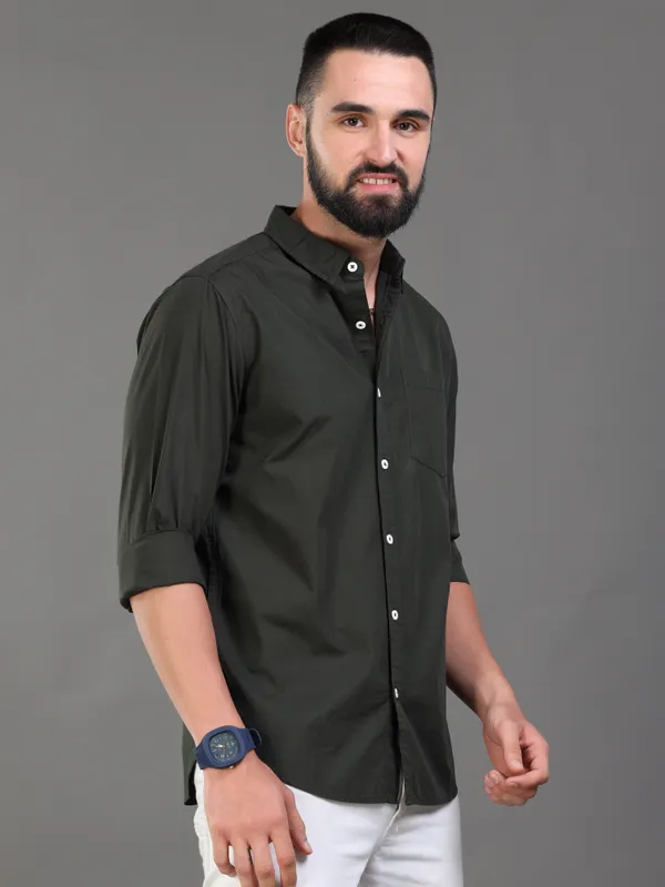 Premium_Mens_Cotton_Poplin_Shirt_Plain_(Olive)