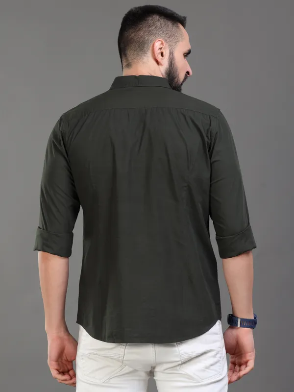 Premium_Mens_Cotton_Poplin_Shirt_Plain_(Olive)