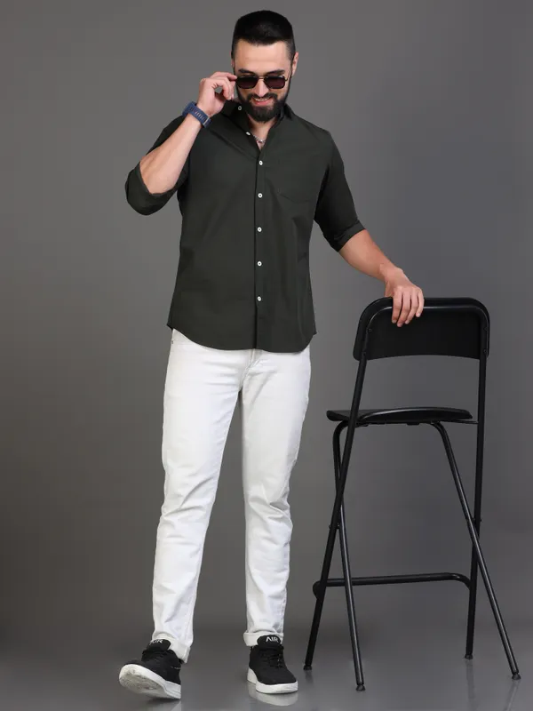 Premium_Mens_Cotton_Poplin_Shirt_Plain_(Olive)