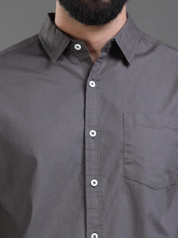 Grey_Color_Premium_Mens_Cotton_Poplin_Plain_Shirt