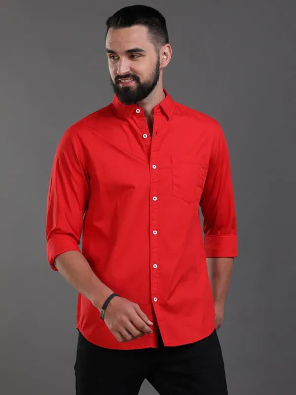 Premium_Mens_Cotton_Poplin_Shirt_Plain_(Red)