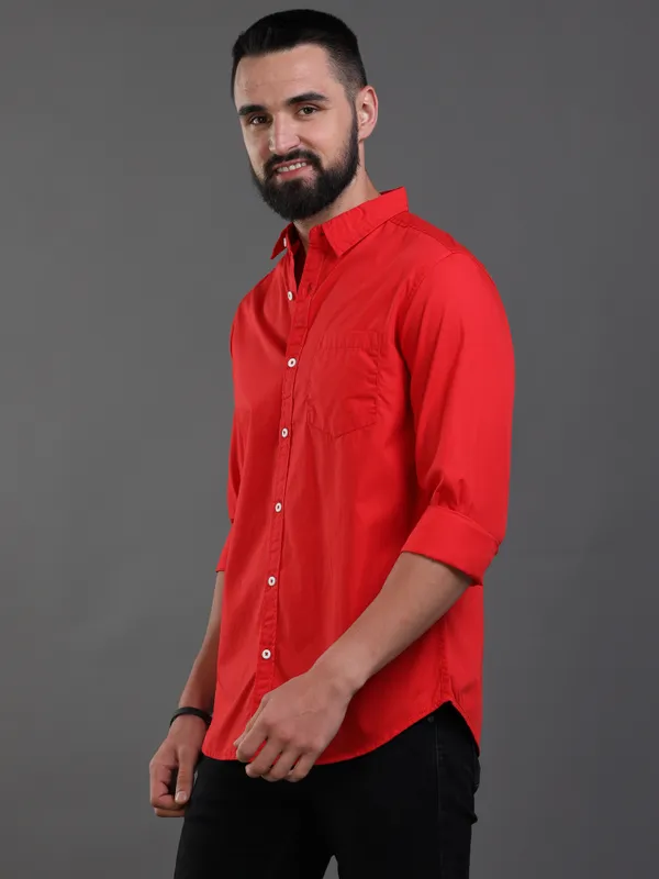 Premium_Mens_Cotton_Poplin_Shirt_Plain_(Red)