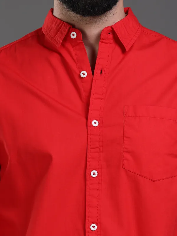 Premium_Mens_Cotton_Poplin_Shirt_Plain_(Red)