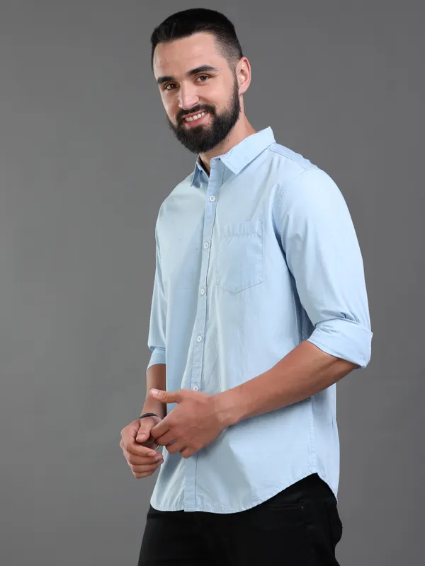 Blue_Color_Premium_Mens_Cotton_Poplin_Plain_Shirt