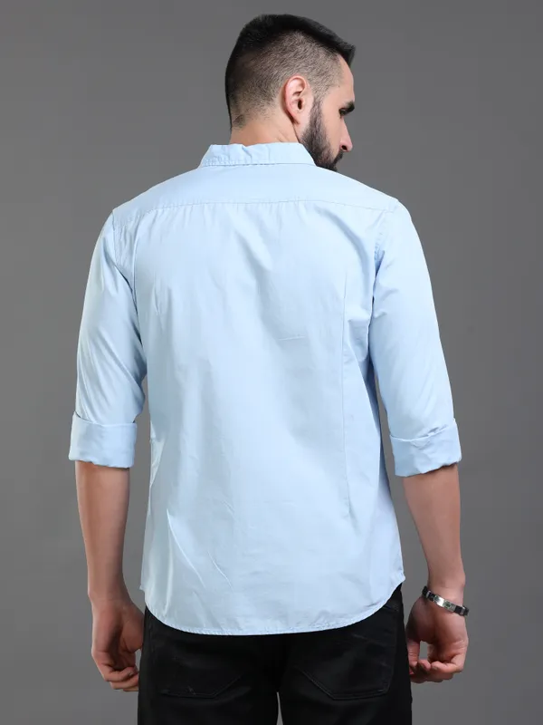 Blue_Color_Premium_Mens_Cotton_Poplin_Plain_Shirt