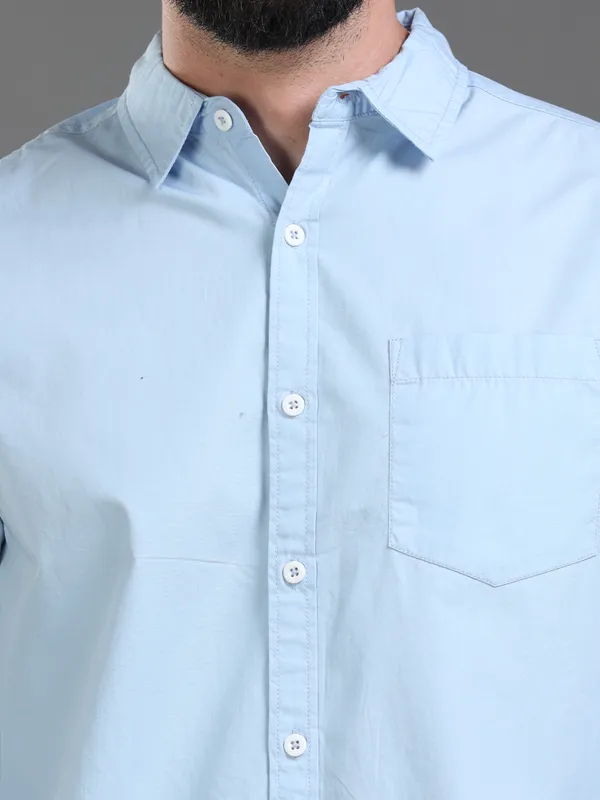 Blue_Color_Premium_Mens_Cotton_Poplin_Plain_Shirt