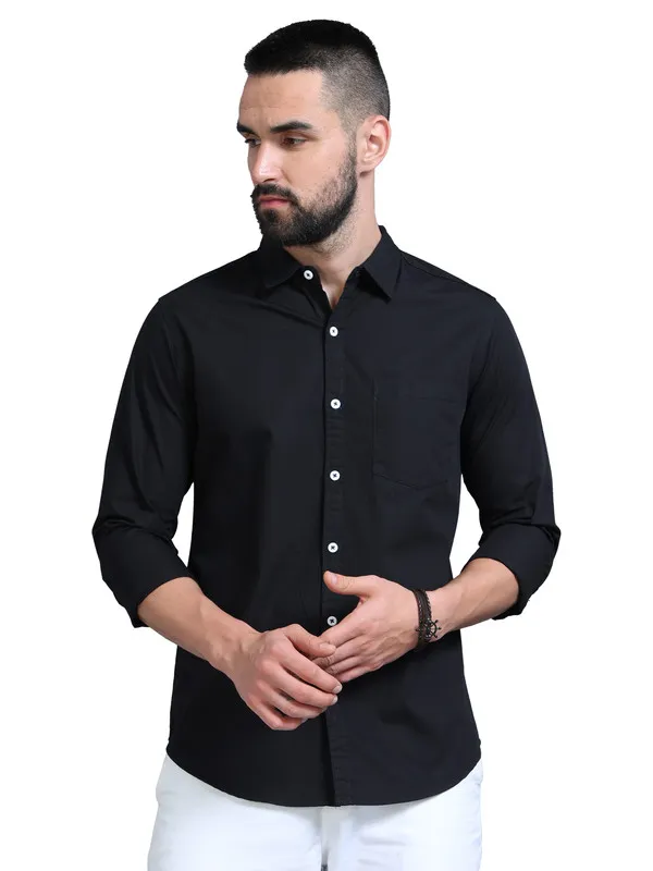 Premium_Mens_Black_Cotton_Poplin_Shirt_Plain