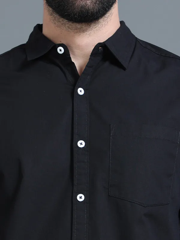 Premium_Mens_Black_Cotton_Poplin_Shirt_Plain