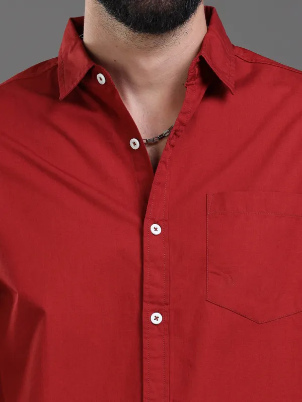 Premium_Mens_Cotton_Poplin_Shirt_Plain_(Maroon)