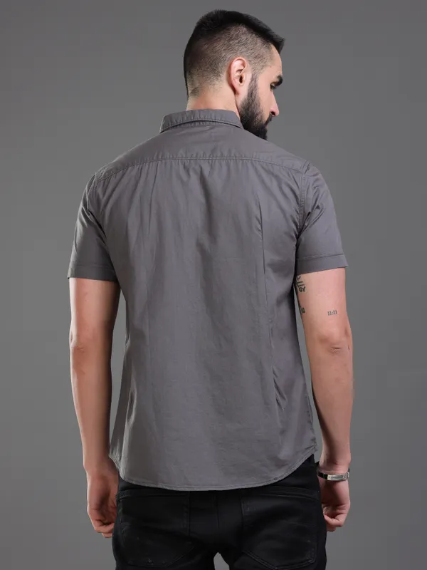 Grey_Color_Premium_Mens_Cotton_Poplin_Plain_Shirt
