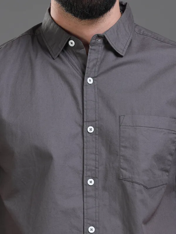 Grey_Color_Premium_Mens_Cotton_Poplin_Plain_Shirt