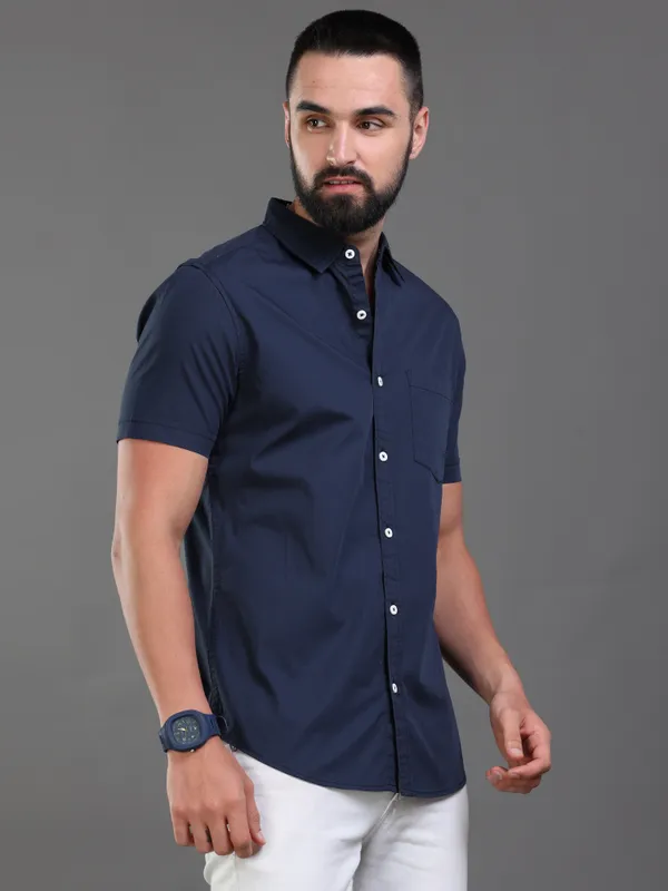Navy_Blue_Color_Premium_Mens_Cotton_Poplin_Plain_Shirt