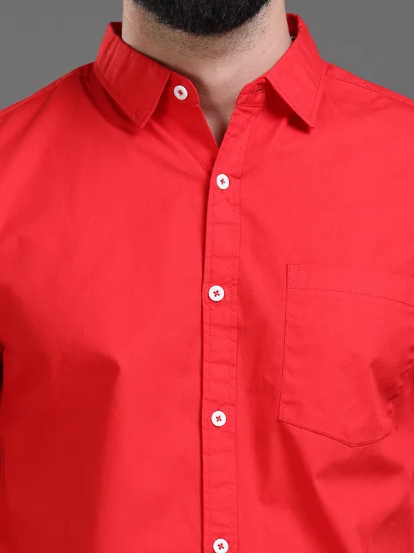 Red_Color_Premium_Mens_Cotton_Poplin_Plain_Shirt