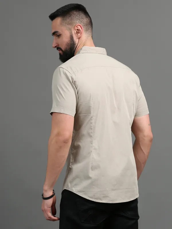 Khaki_Color_Premium_Mens_Cotton_Poplin_Plain_Shirt