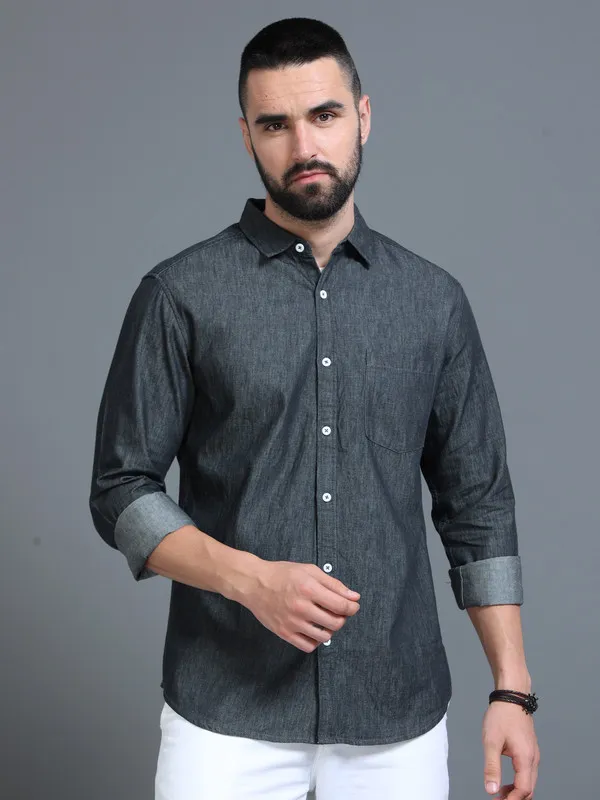 Premium_Mens_Black_Denim_Shirt