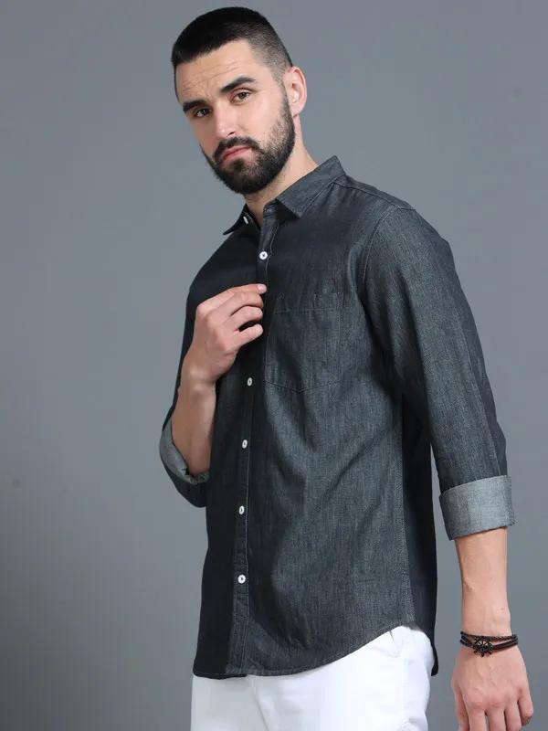 Premium_Mens_Black_Denim_Shirt