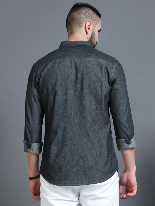 Premium_Mens_Black_Denim_Shirt
