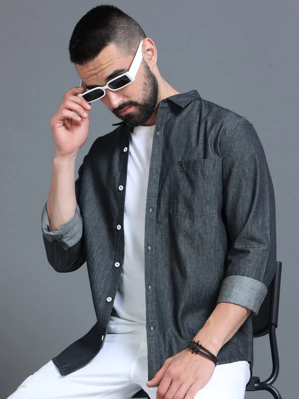 Premium_Mens_Black_Denim_Shirt