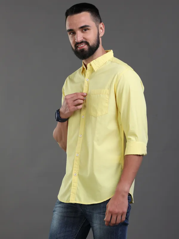 Premium_Mens_Cotton_Poplin_Shirt_Plain_(Yellow)