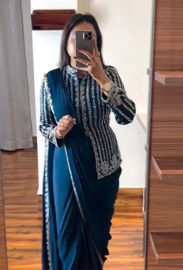 Rama_Premium_Party_WearJACKET__Saree