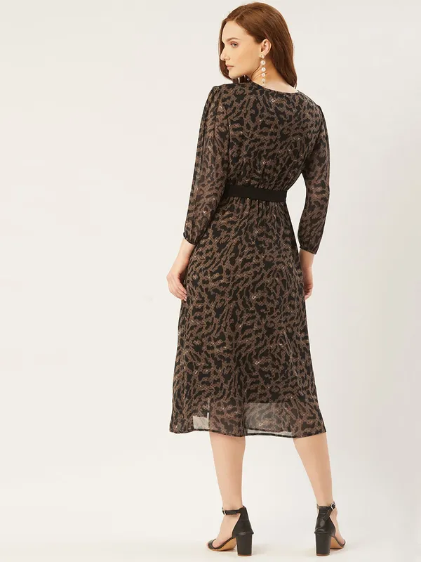 Brown_Georgette_Printed_dress