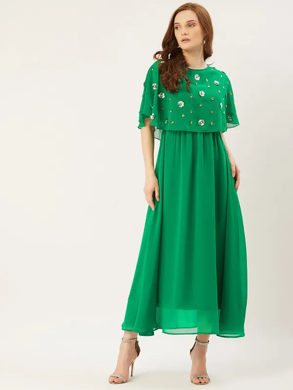 Green_Georgette_Solid_dress