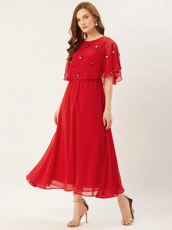 Red_Georgette_Embellished_dress