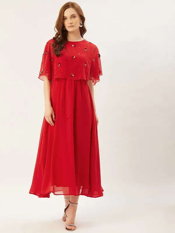 Red_Georgette_Embellished_dress