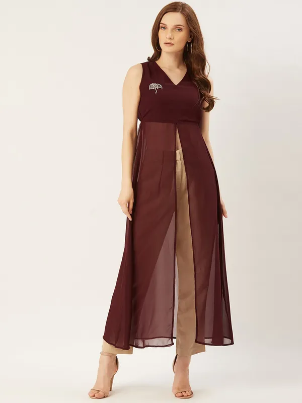 Maroon_Georgette__dress