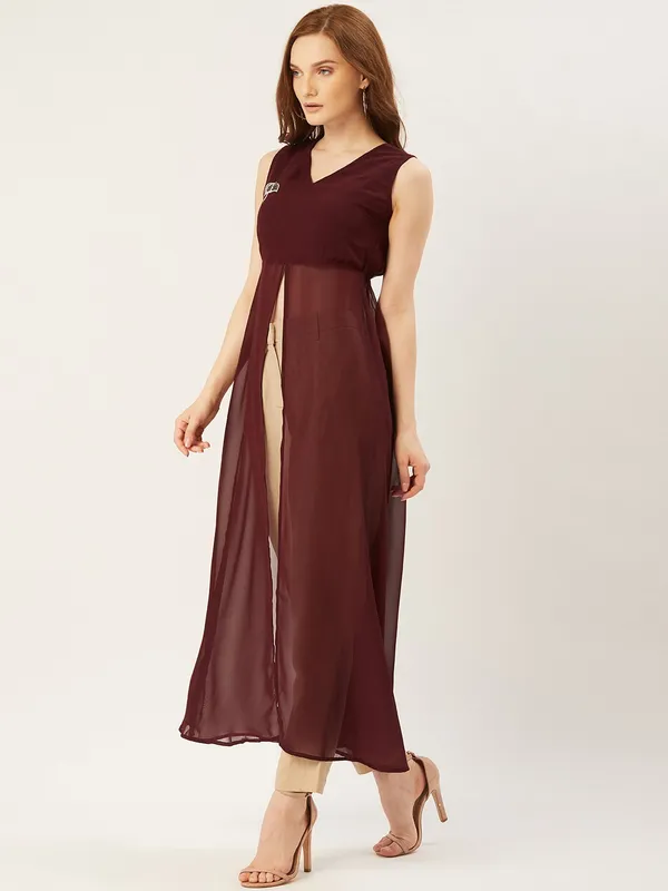Maroon_Georgette__dress