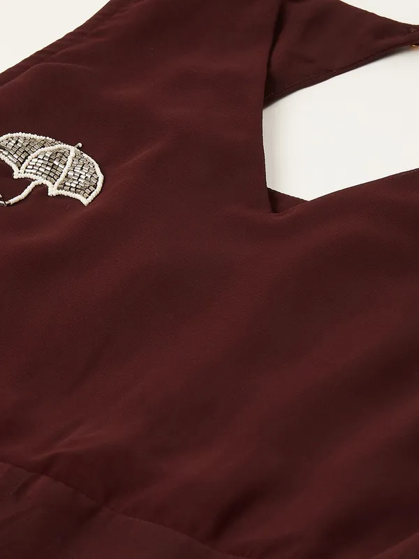 Maroon_Georgette__dress