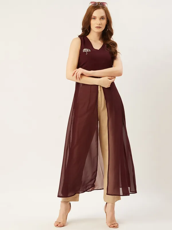 Maroon_Georgette__dress