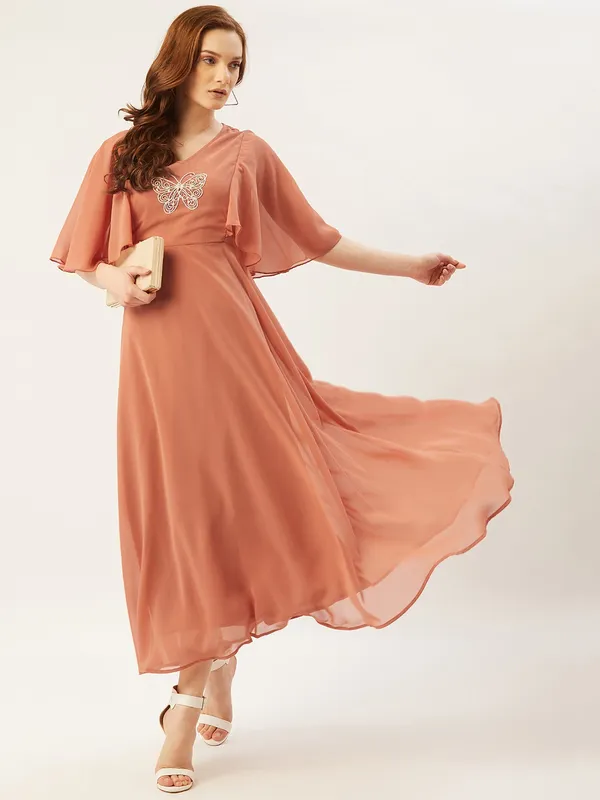 Peach_Georgette__dress