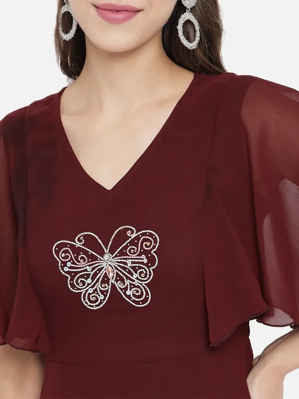 Maroon_Georgette__dress