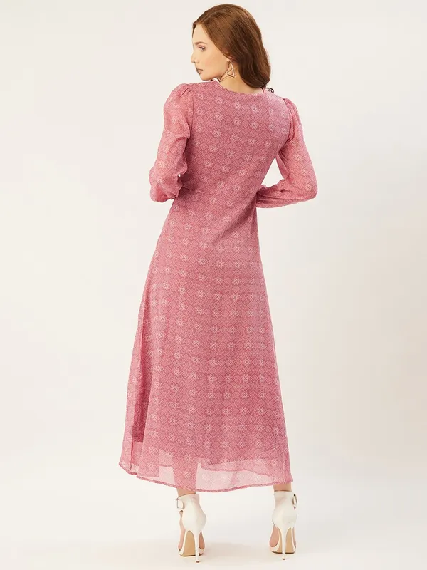 Pink_Georgette_Printed_dress