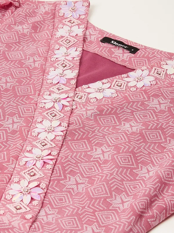 Pink_Georgette_Printed_dress
