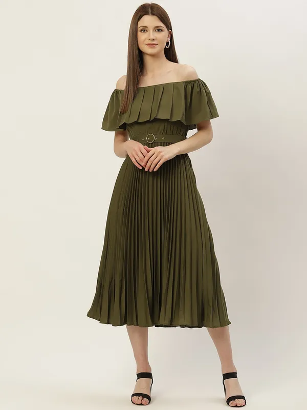Olive_Green_Crepe_Solid_dress