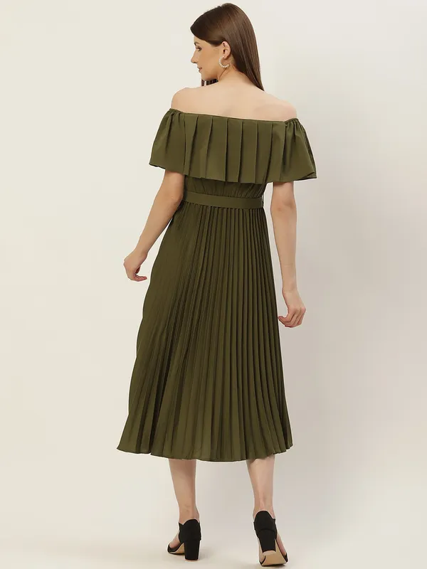 Olive_Green_Crepe_Solid_dress
