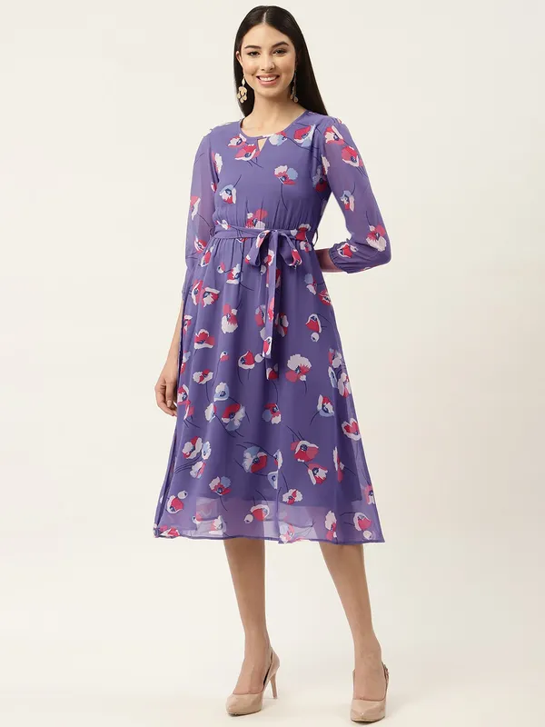Purple_Georgette_Printed_dress