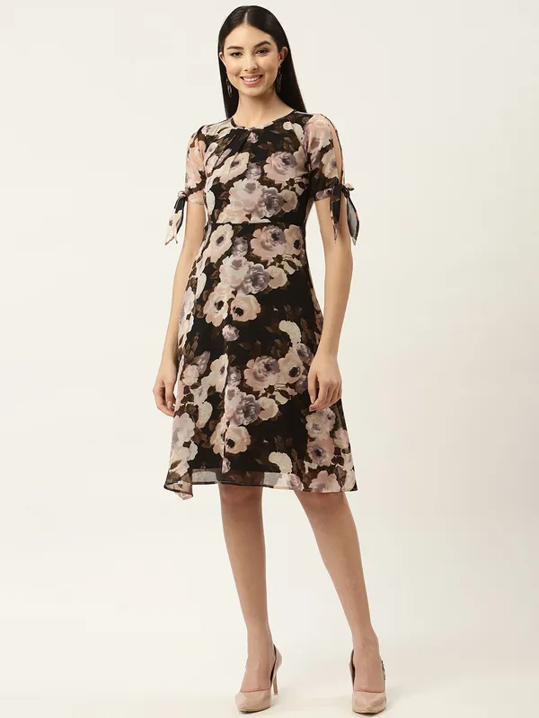 Black_Georgette_Printed_dress