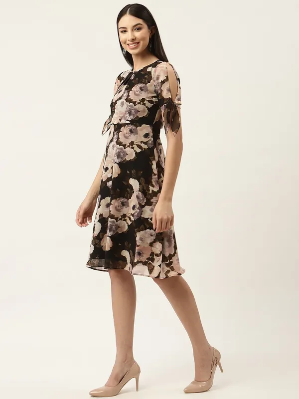 Black_Georgette_Printed_dress