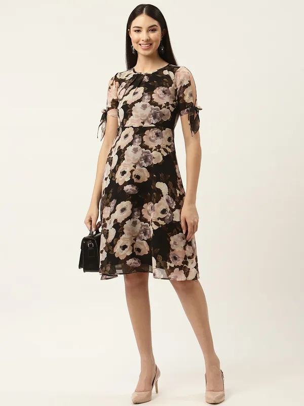 Black_Georgette_Printed_dress