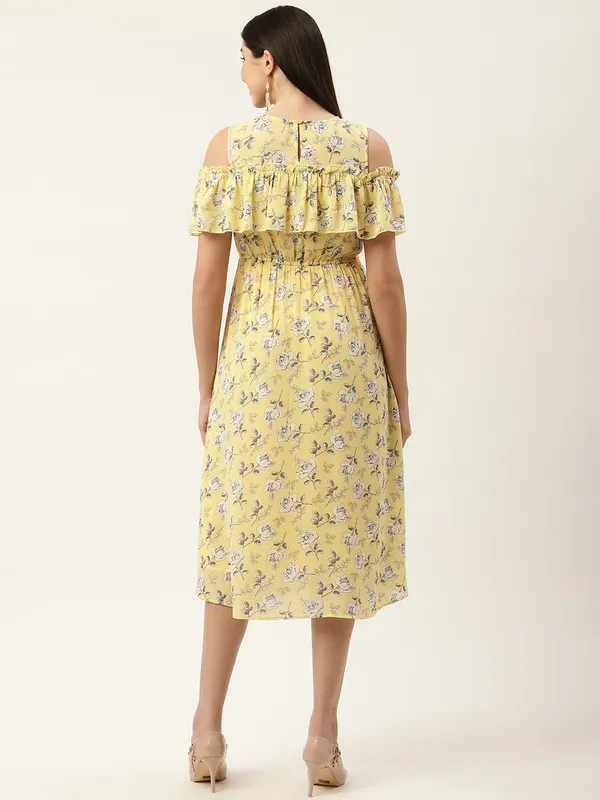 Yellow_Georgette_Printed_dress